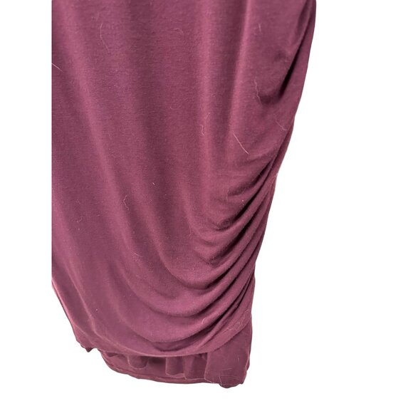 🍒 2/$20 🍒 Deep Purple Long Sleeve Bodycon Ruched Side Dress sz L - Picture 2 of 6